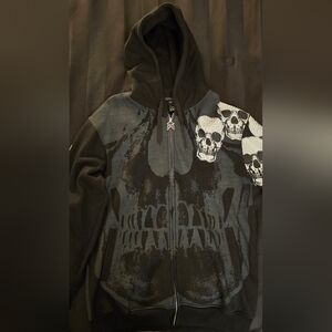 Paper Chaser Rhinestone Skull Hoodie